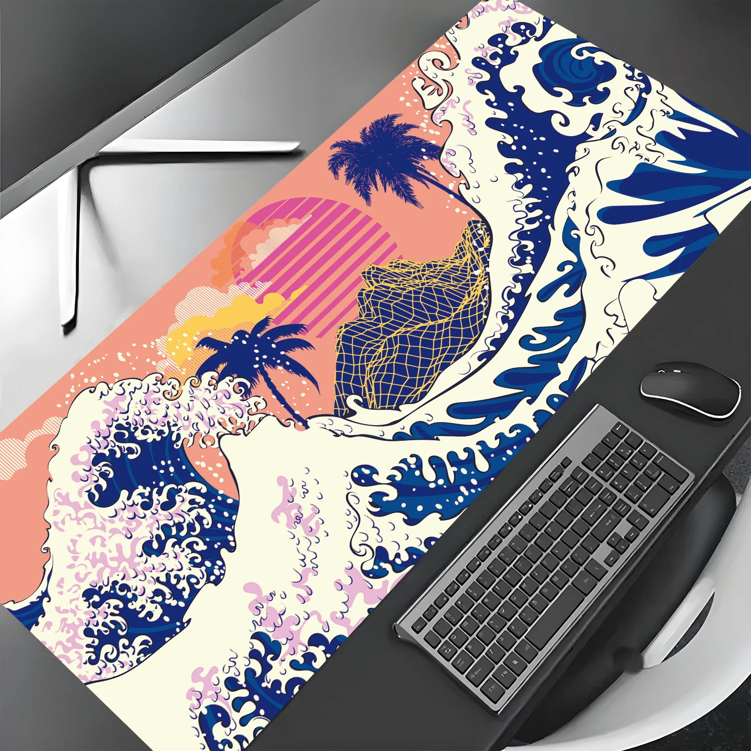 Art wave design large office mouse pad rubber anti-slip Desk Mat gamer pc accessories XXL gaming mat suitable for work and game