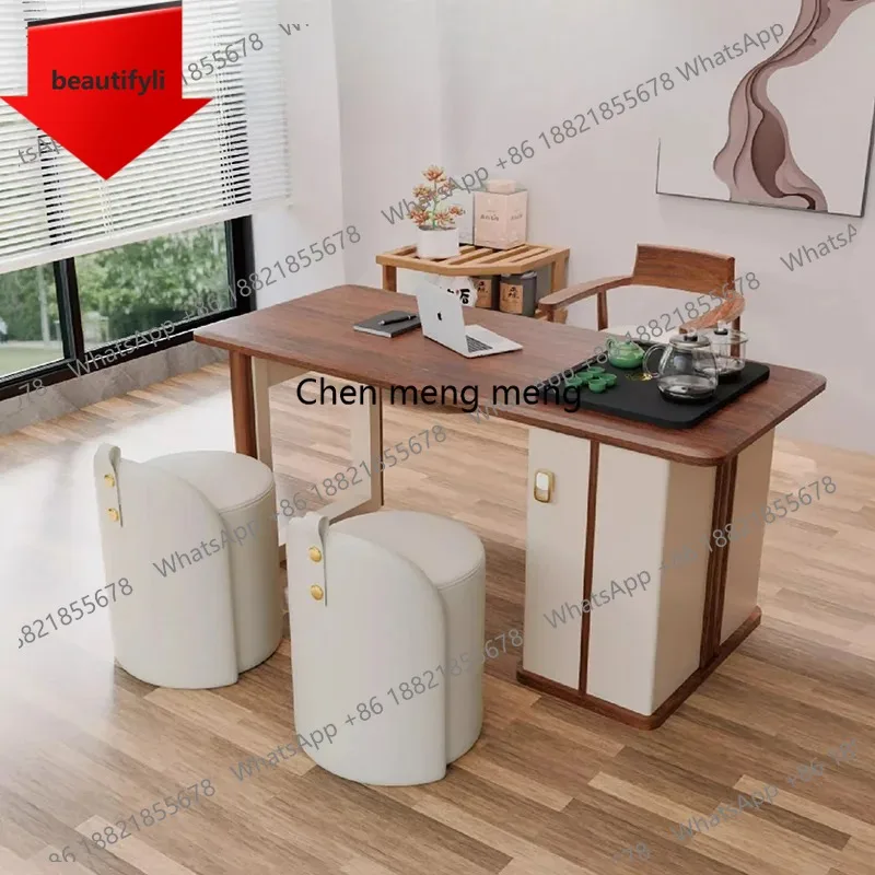 

X188 Nordic Cream Style Coffee Table Modern Simple Wooden Long Coffee Table Living Room Sofa Side Home Furniture Stolik Kawowy