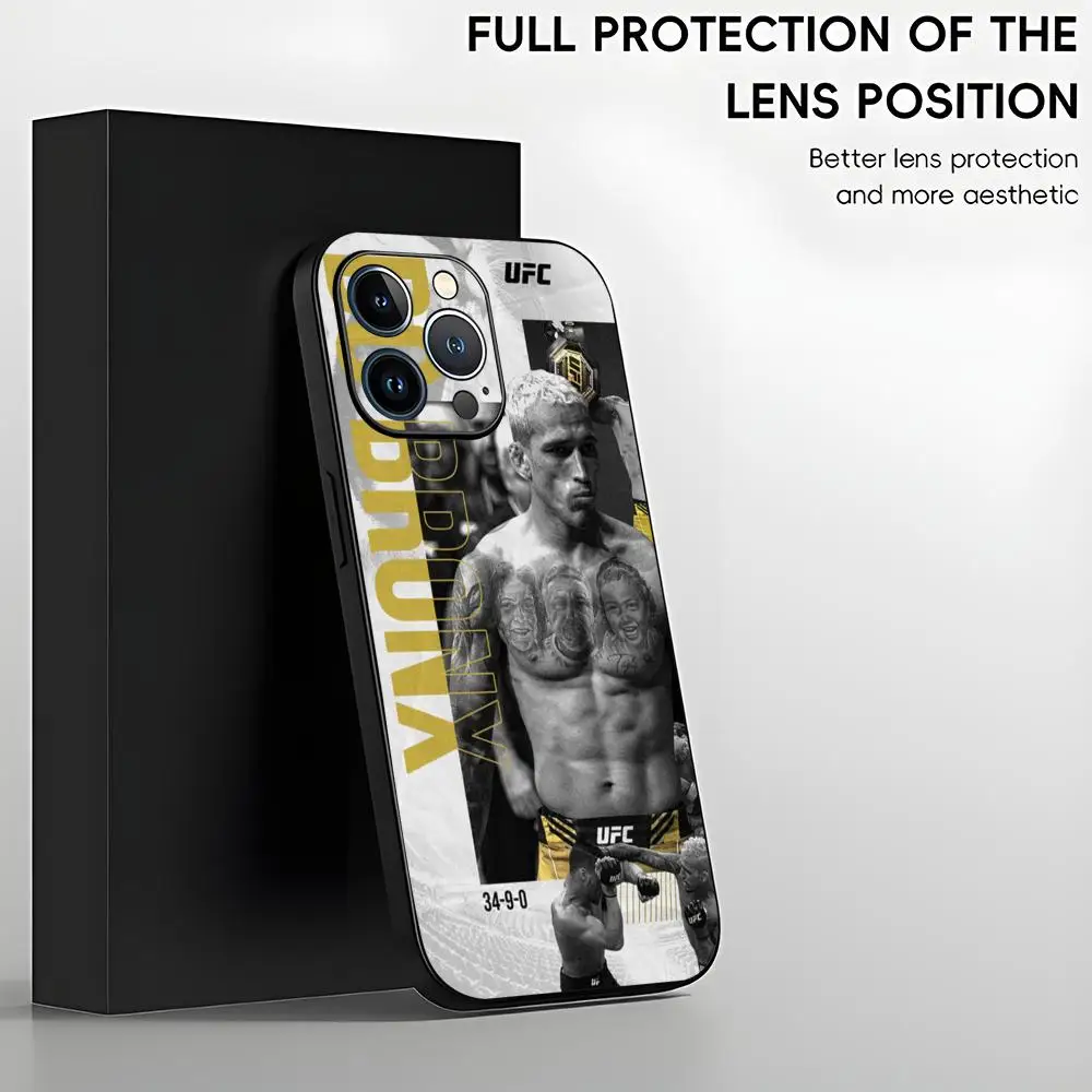 u-ufc Charles Oliveira Phone Case For iPhone 15 14 13 12 11 X XR XS XSMAX 8 7 Plus Mini Pro Max Soft Black Phone Cover