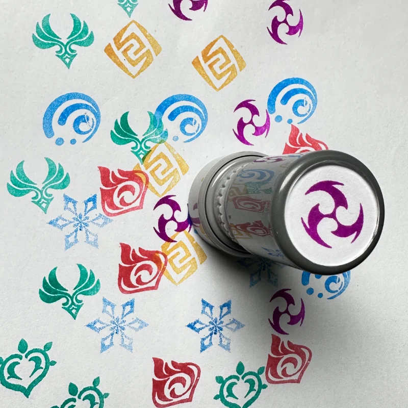 Genshin Impact Start مجلة الختم الملونة Keqing ويندي Diluc Ragnvindr Zhongli Hsiao المحيط لتقوم بها بنفسك لعبة الختم الملون كول بوي #6