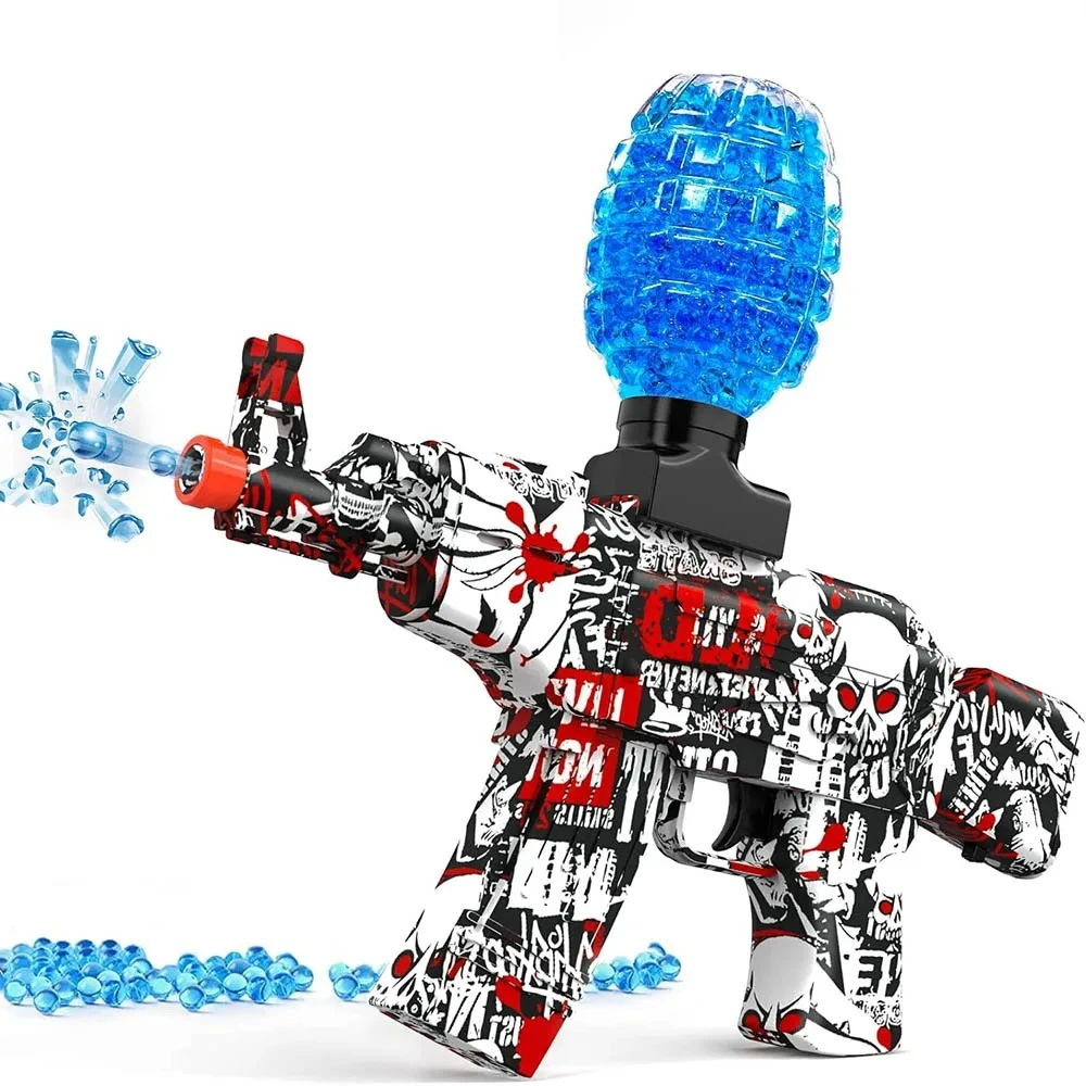 Pistola elétrica de respingos, bola de gel, pistola blaster para meninos e meninas, presente de aniversário