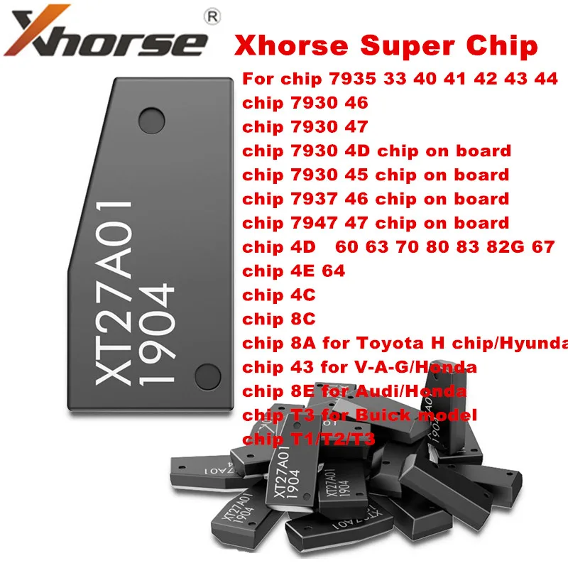 

Транспондер Xhorse VVDI Super Chip XT27A01 XT27A66 для ID46/40/43/4D/8C/8A/T3/47, 2 ключа, мини-инструмент