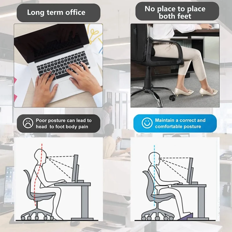 Популярная портативная подставка для ног, нескользящая настольная подставка для ног, эргономичная подставка для ног (с массажными роликами), офисные подставки для ног