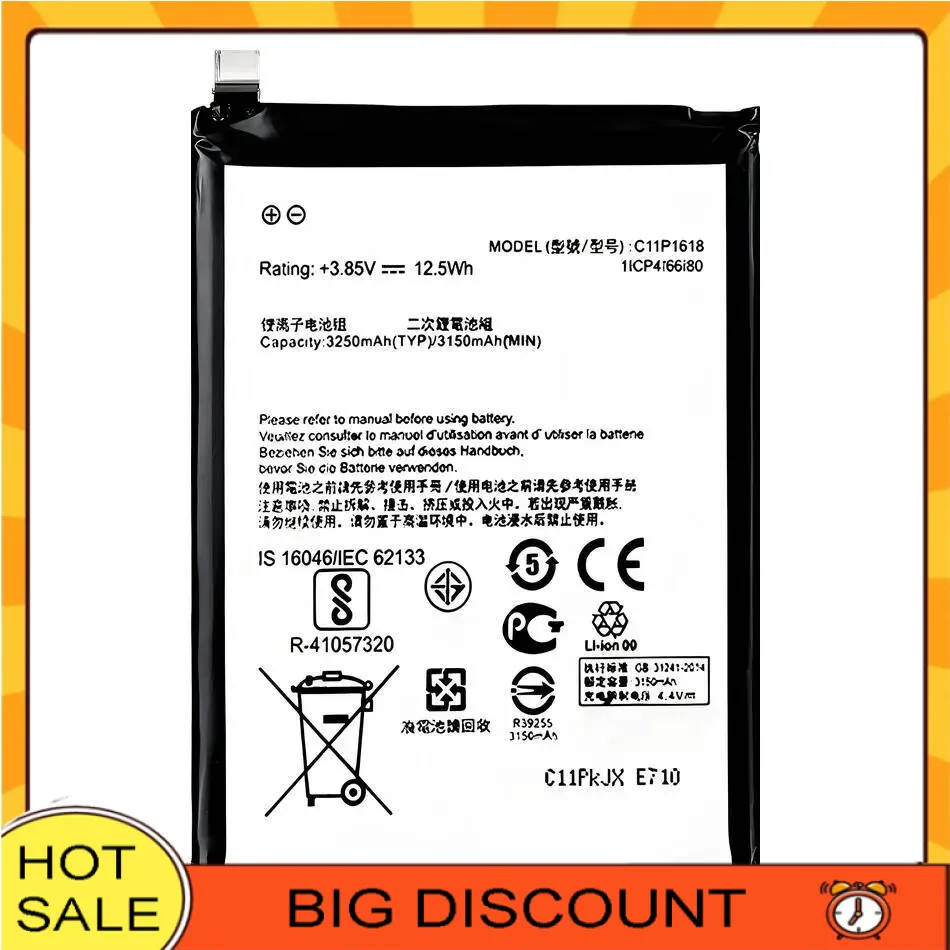 

Mobile Phone Battery Safe C11P1618 For Asus Zenfone 4 Z01KD ZE554KL 3250Mah