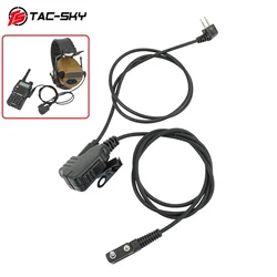 TAC-SKY táctico COMTA auriculares micrófono Cable adaptador para sin micrófono COMTA IPSC auriculares de disparo para Baofeng Uv5r Uv82v Walkie Talki