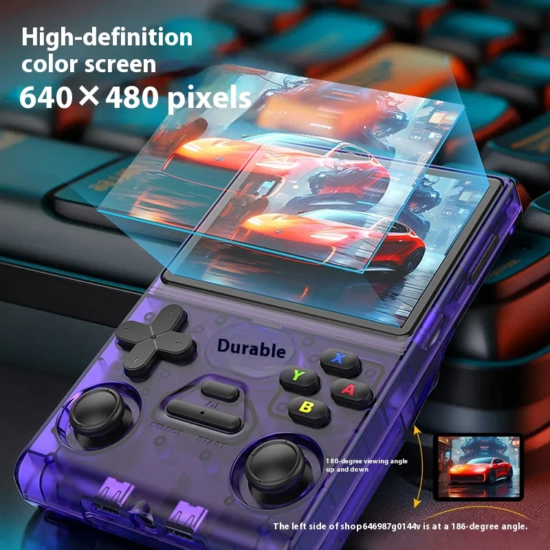 وحدة تحكم ألعاب M37 ريترو لينكس 3.5 بوصة HD مخرج 64 جيجابايت 20000+ ألعاب كلاسيكية جهاز ألعاب محمول تصميم ممتع لهدايا الأطفال #4