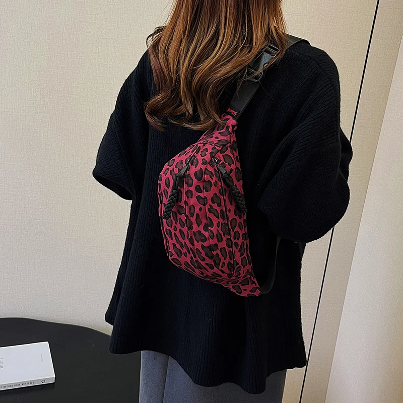 Fashion Leopard Print Waist Bag Street Trend Fanny Pack Woman