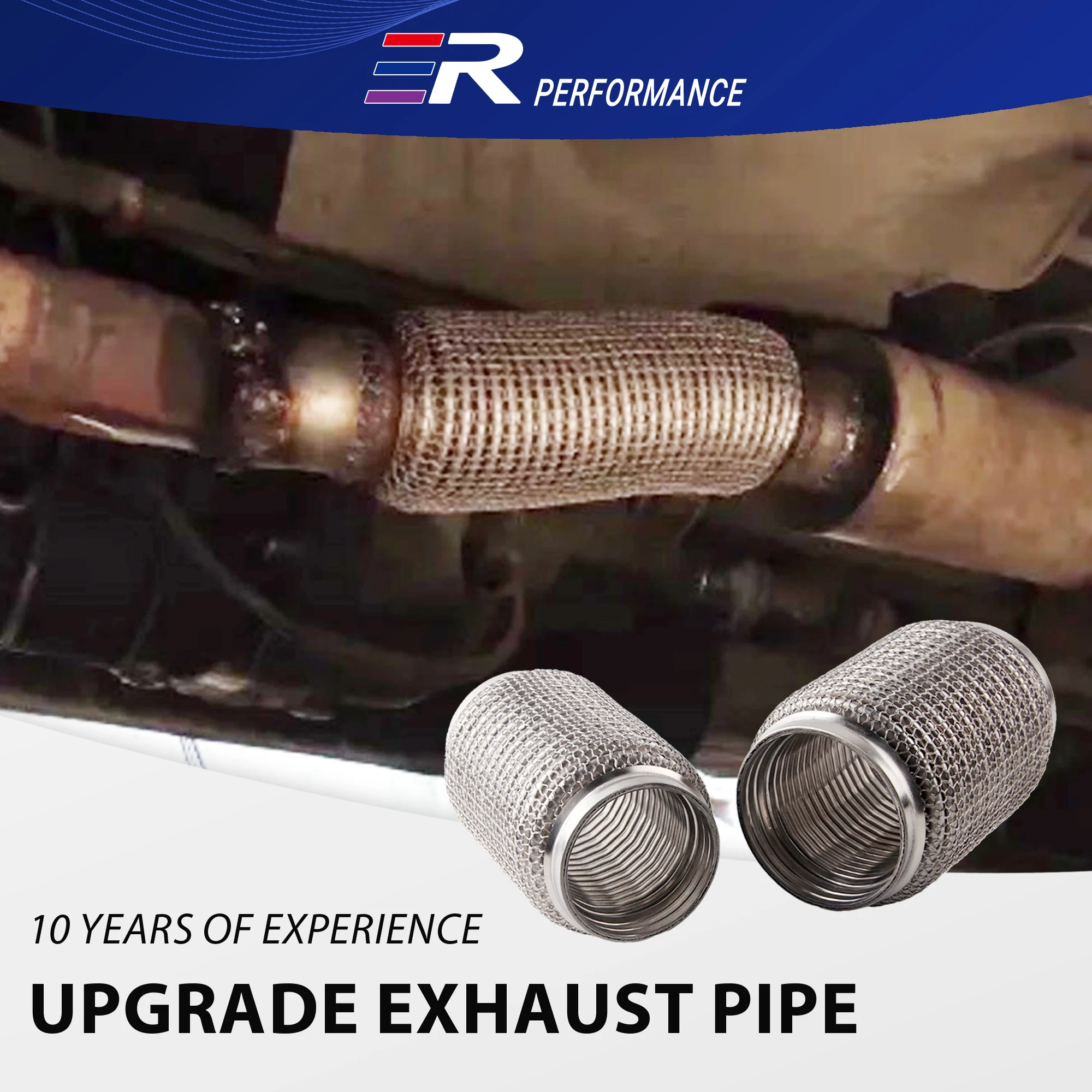 

1 Piece Inlet 64MM/76MM Car Exhaust Tube Stainless Steel Exhaust Flex Pipes Tube Flex Coupler With Interlock Super Flexible Mesh