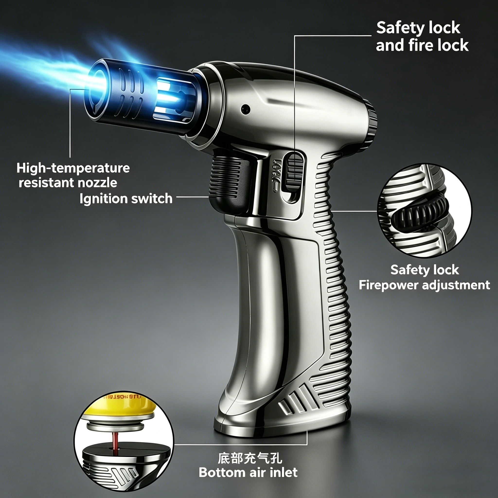 

New Personalized Spray Gun Grip Spray Gun Multi Purpose High Temperature Welding Gun Inflatable Lighter Outdoor Kitchen Igniter