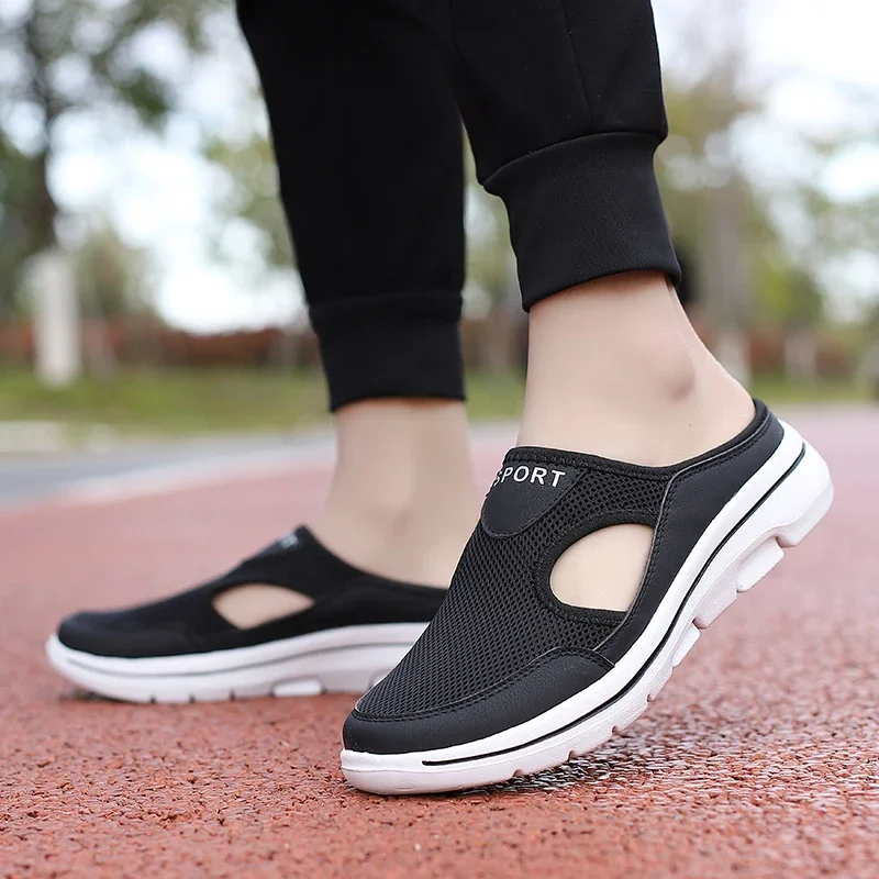 Fashion Shoes for Men and Women Light Breathable Couple Half Slippers Outdoor Casual Designer Men Mules for Summer Big Size 48