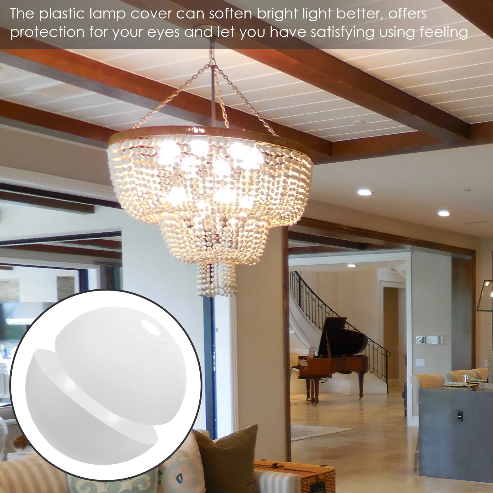 2 Pcs Plastic Lampshade Easy to Install Decorative Mushroom Multipurpose Replacement Shades Ceiling Light Simple Style