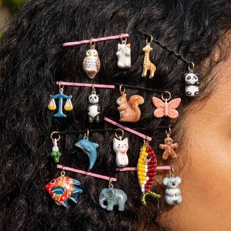 DIY Tieranhänger Charms Niedliche Elefanten-, Eichhörnchen- und Panda-Muster Ornamente für Handgemachten Schmuck, Schlüsselanhänger und Armband-Herstellung. – Detail 4