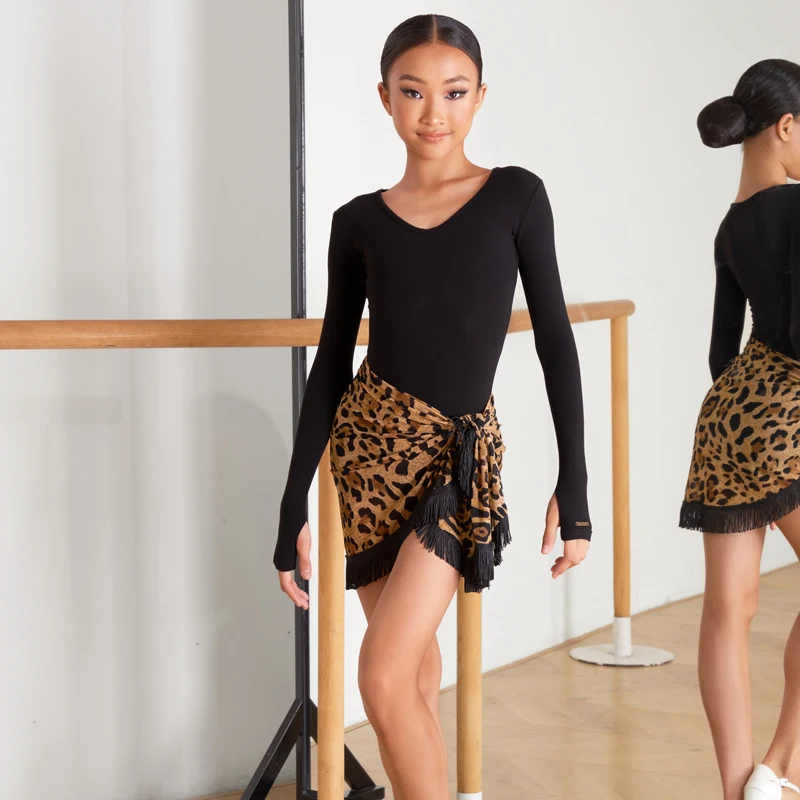 

customized half skirt wrapped mesh Latin dance dress practice outfit for girls latin dance dress women ballroom dress standard