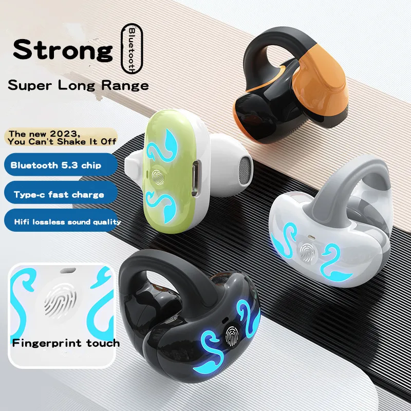 Wireless Bluetooth Earphone IPX4 Waterproof Sports Light Weight Ear Clip Style Long Battery Life Listen Music Answer The Phone