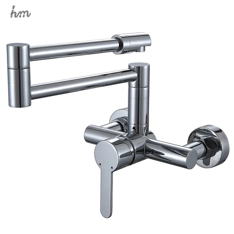 New Design Brass Mixing Tap Wall Mount 360 Swivel Degree Kitchen Basin Faucet