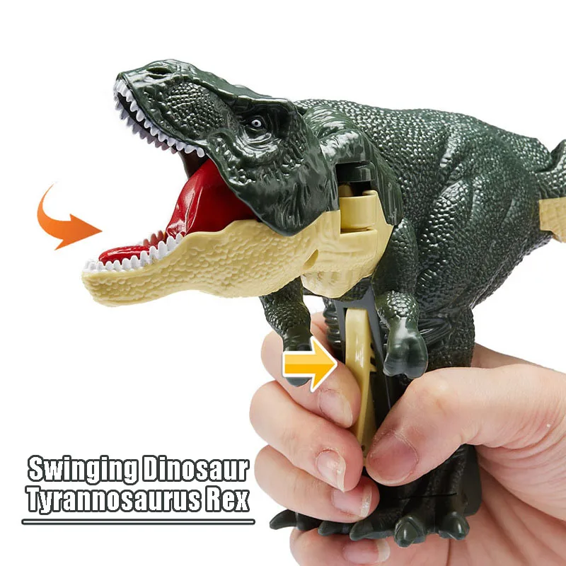 

Swinging Tyrannosaurus Rex Toys Jurassic World Simulation Dinosaur Model Novelty Bite Interactive Toy for Children Kid Boys Gift