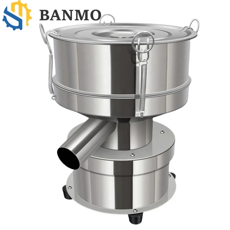 Stainless Steel 304 Rotary Vibrating Screen Separator for Food Processing, Electric Motor Driven Sieve Machine, High Precision