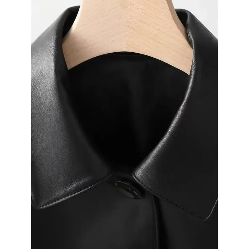 2026 New Autumn Collection Features Simple Casual Leather Jacket for Women with Short Lapel and Stylish Individualistic Style