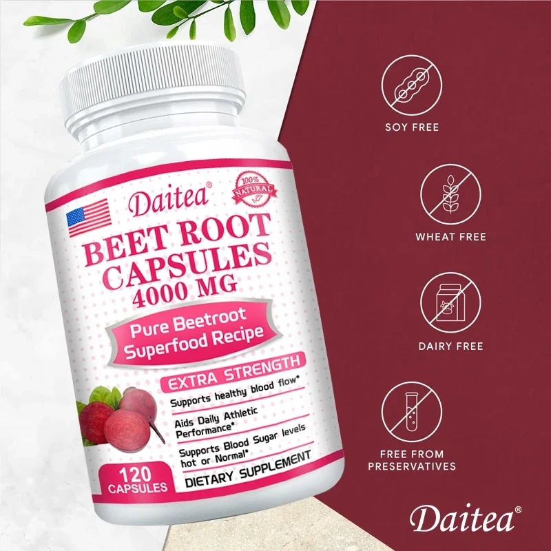 Beetroot Capsules - Beetroot Powder Supports Blood Pressure, Athletic Performance, Digestive Health, Immune System