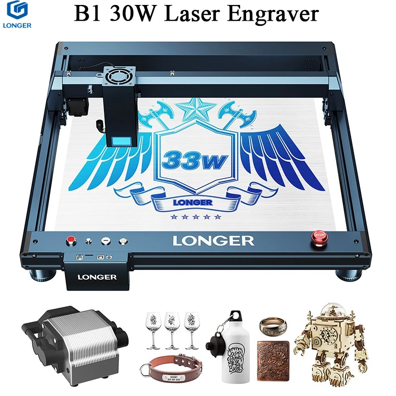 Machine de gravure laser Longer B1 30W à 6 diodes, puissance 33-36W, zone de gravure 450 x 440 mm, jusqu'à 36 000 mm/min
