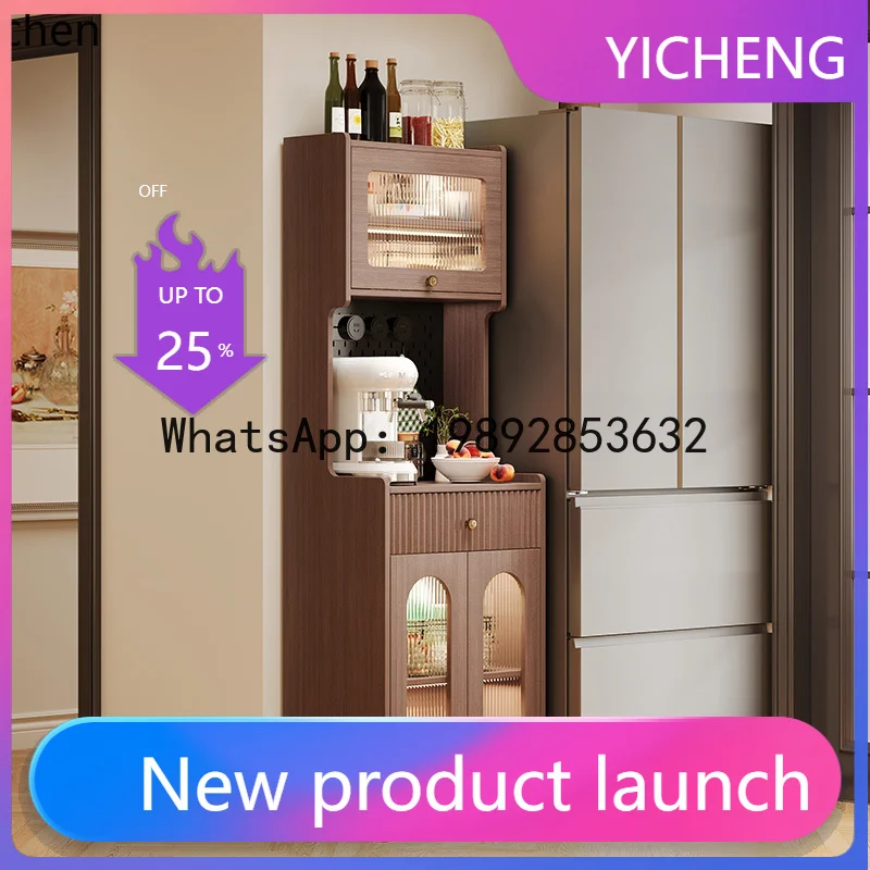 

A1 medieval style dining side against the wall integrated storage narrow side high cabinet living room storage tea cabinet