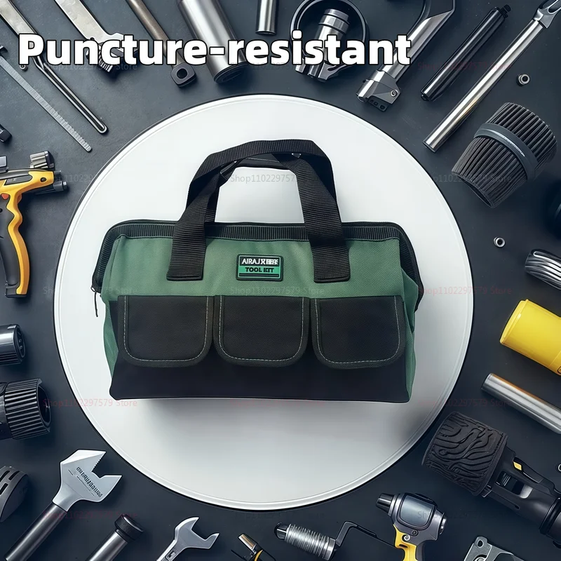 حقيبة أدوات مقاومة للماء من قماش أكسفورد مقاس 16 بوصة، حقيبة تخزين إصلاح كهربائي شديدة التحمل بسعة كبيرة