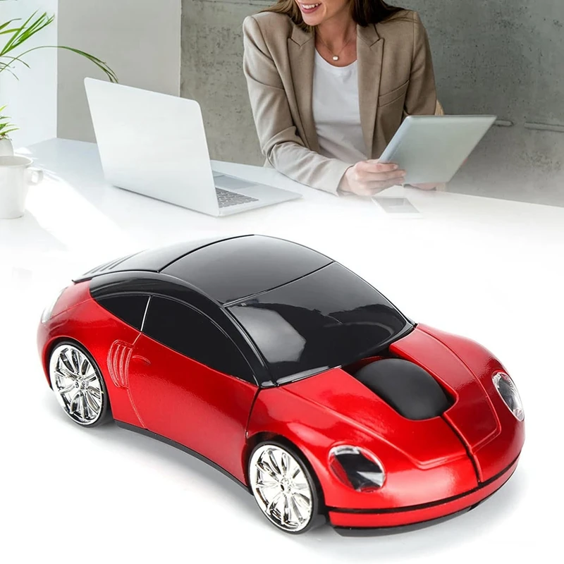 A74E-Wireless Mouse per auto Mouse wireless Forma per auto Mouse ottico ergonomico senza fili con ricevitore USB Mause per PC da ufficio