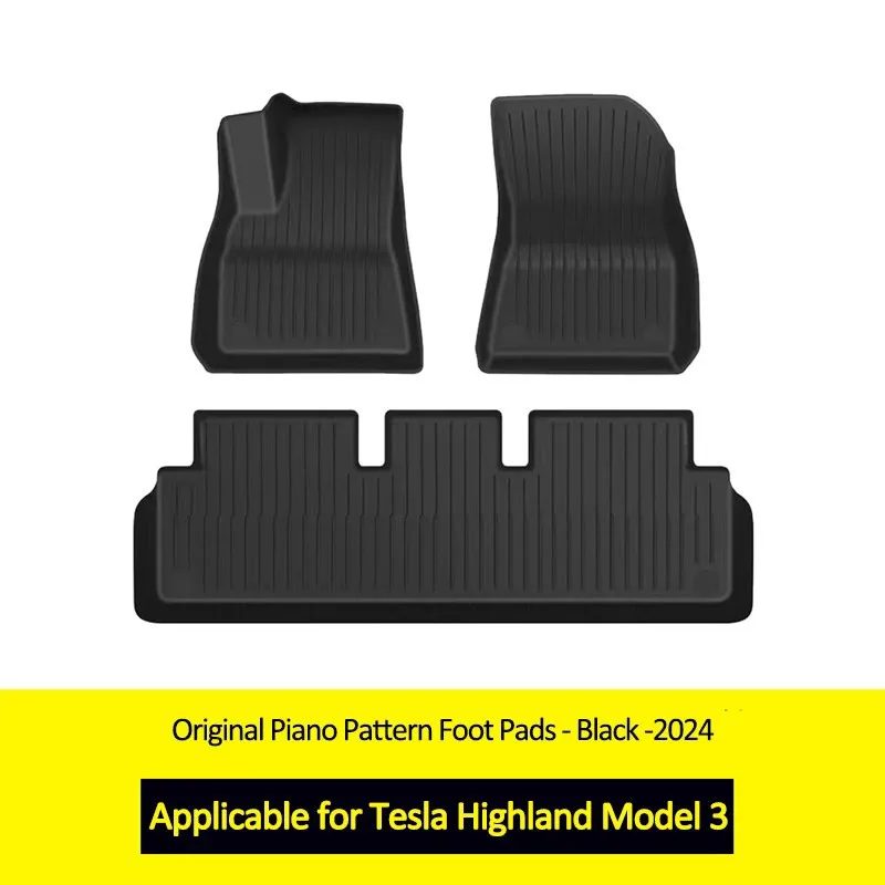 TPE Car Floor Mats Waterproof Dust-Proof Auto Foot Pad Set Protector pads Car Interior Accessories For Tesla Mode 3 Highland