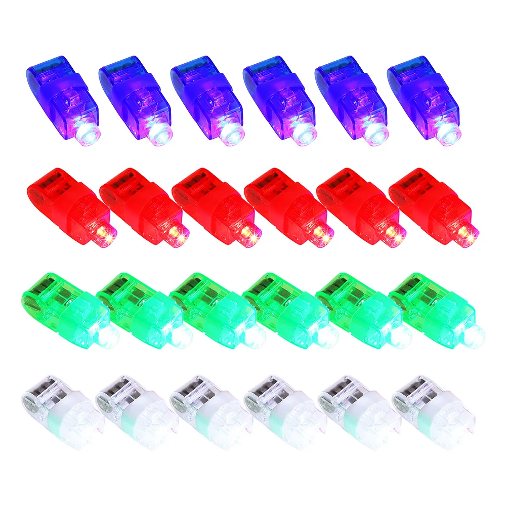 24 Pcs Glowing Finger Lamp Party Rings Light Festival Supplies Flashing Lights