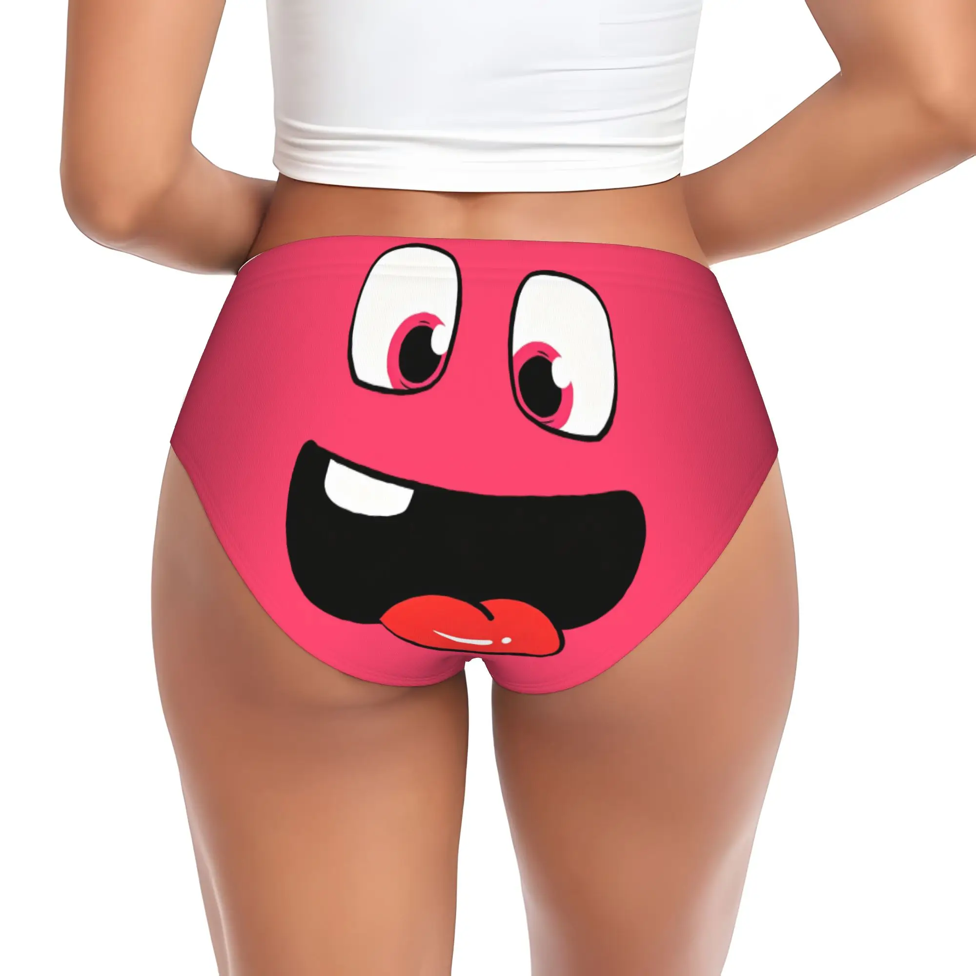 Custom Funny Expression Face  Briefs Underwear Womens Breathable Stretch  Panties