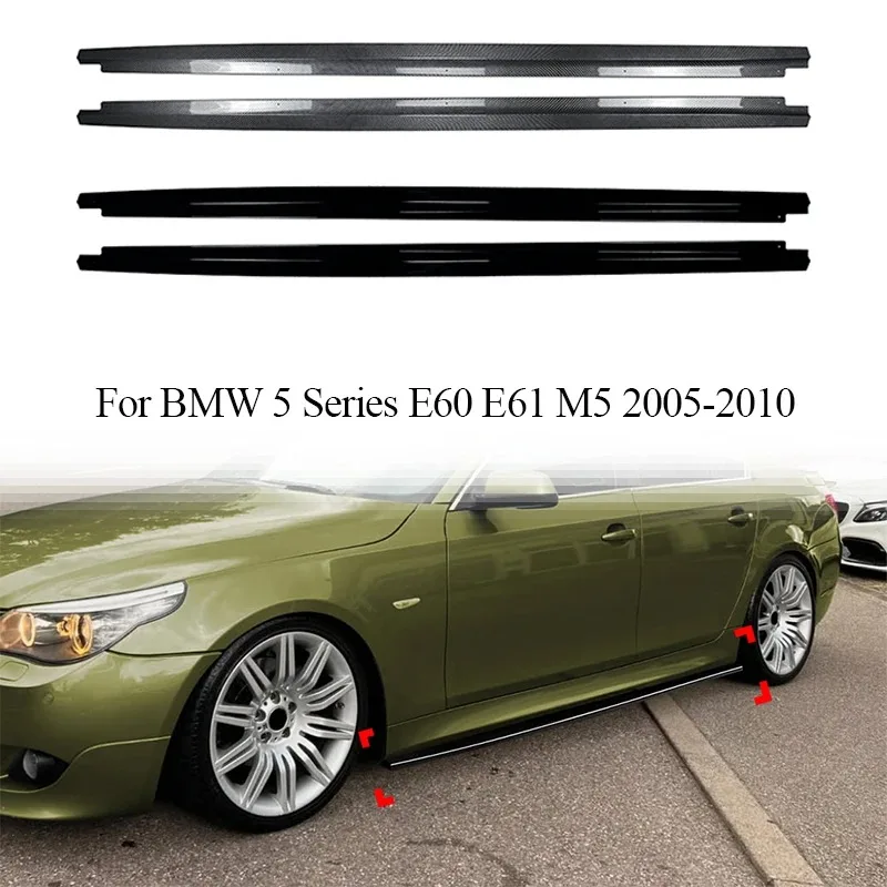 Auto-Seitenschweller-Erweiterung für BMW 5er E60 E61 M Sport M5 2005-2010 – Auto-Spoilerlippe, Flügel, Seitenflügel, Stoßstangenlippe, Bodykit