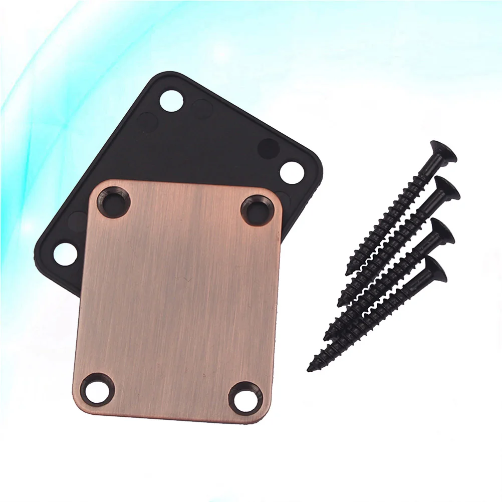

2Pcs Neck Plate Metal Connecting Board Electric Guitar Replacement Lightweight Screws Included Easy Installation