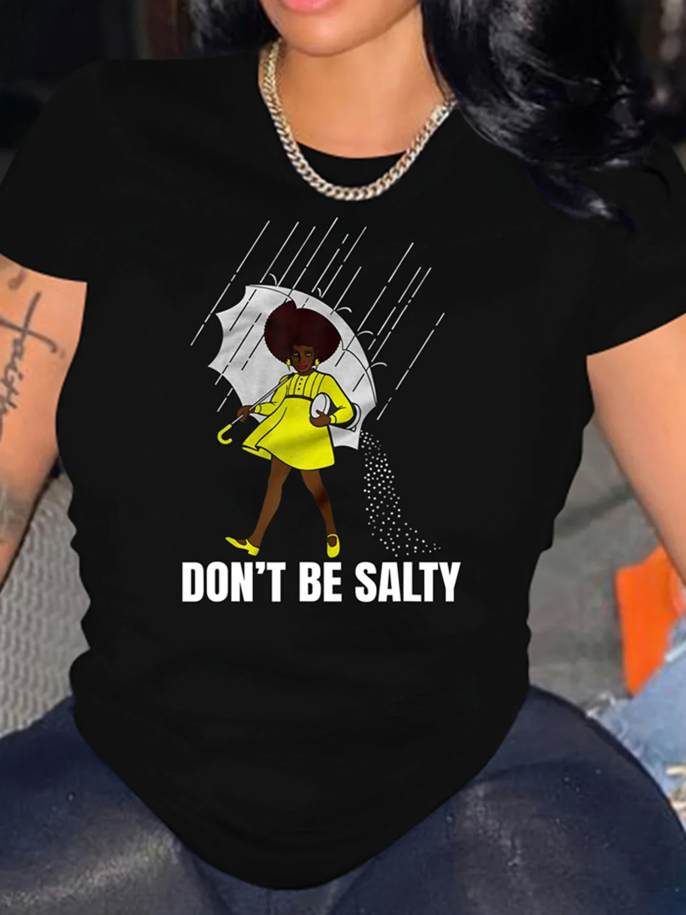 T-Shirt mit Rundhals ausschnitt und Grafik-und Slogan-Print, lässiges Kurzarm-Top für Frühling und Sommer, Damen bekleidung