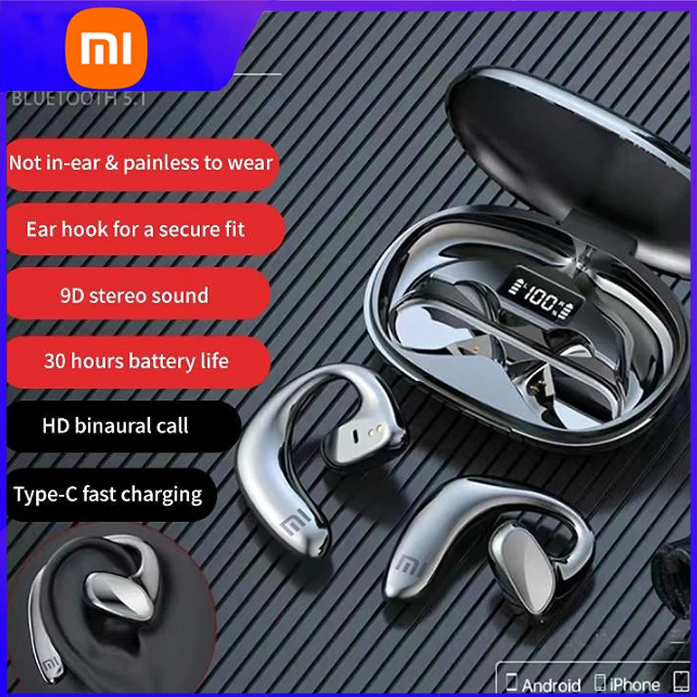 Xiaomi-auriculares inalámbricos S900 con Bluetooth, cascos deportivos de conducción abierta con gancho para la oreja, HiFi estér