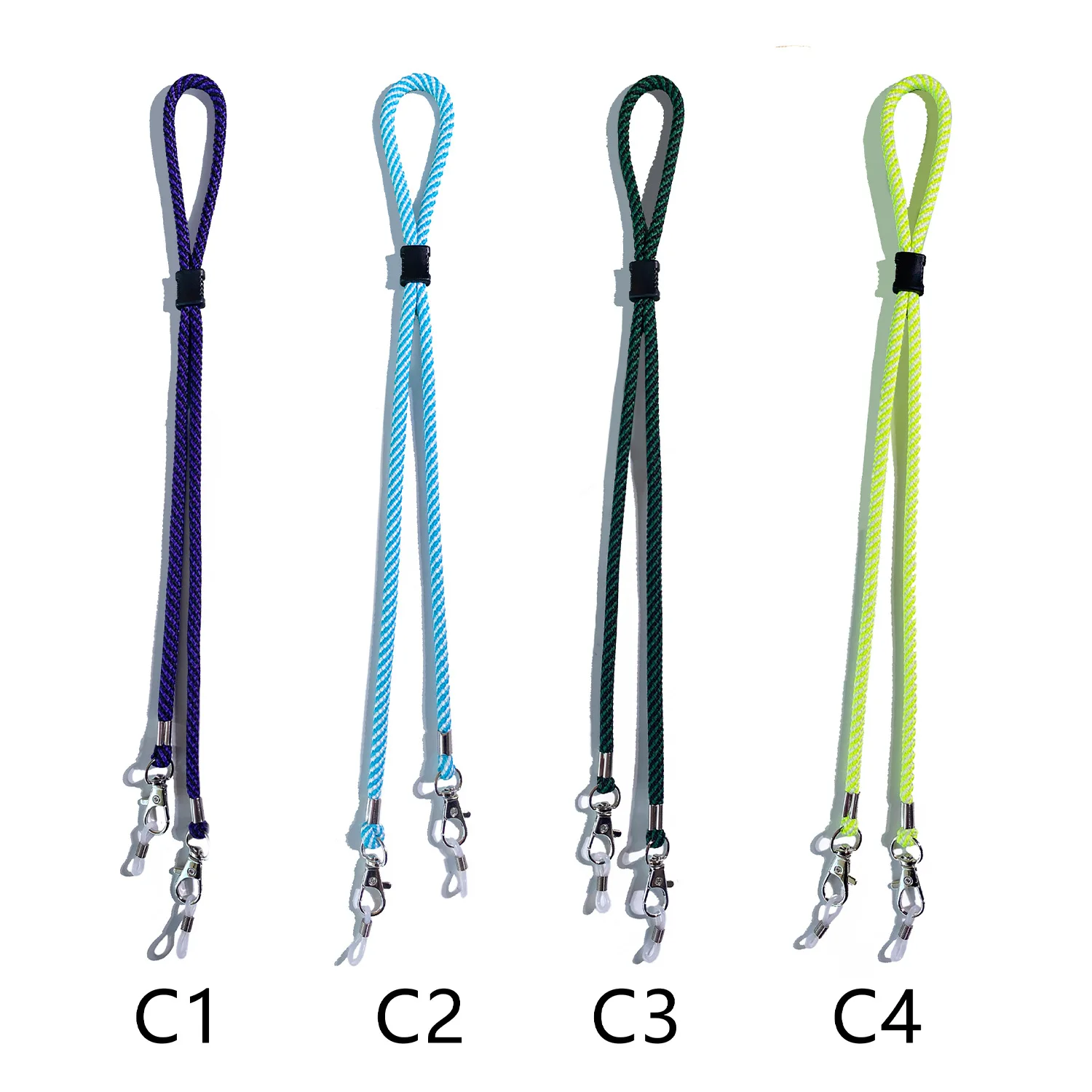 Colorful woven glasses chain with adjustable glasses hanging rope, anti slip and anti slip hanging neck rope