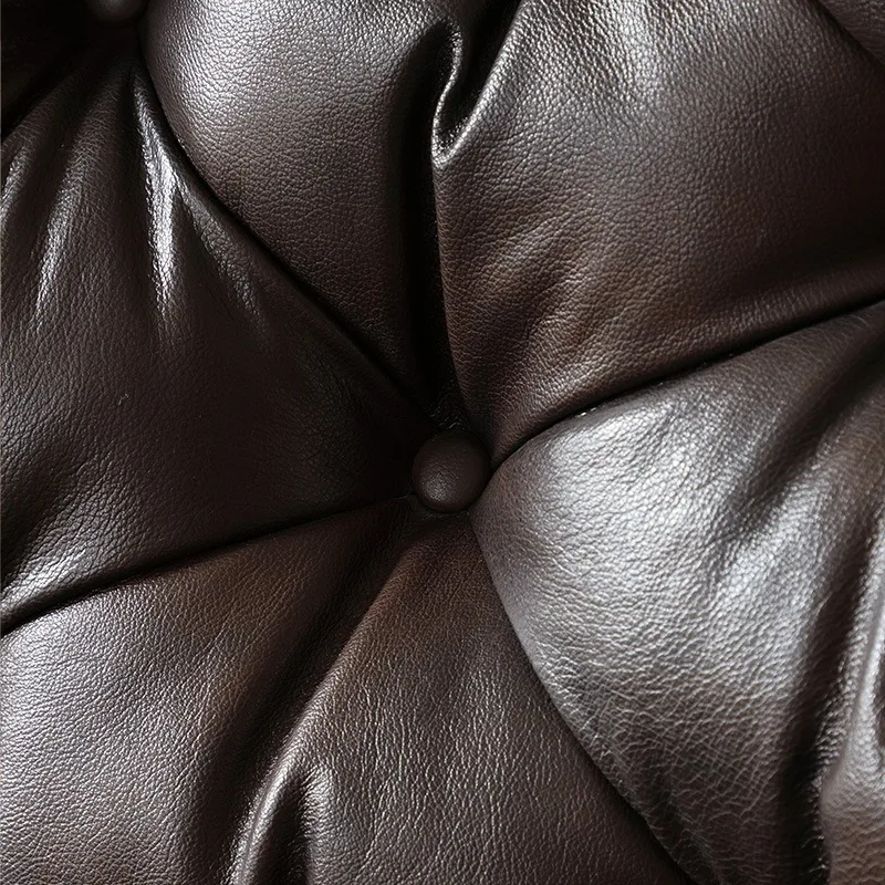 American country leather single sofa, suitable for reclining and sleeping, leather art for lazy people