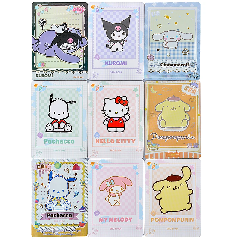 KABAO Original Sanrio Kuromi Hello Kitty Shining Card Cartoon My Melody Collectible Game Card Toy For Children Gift