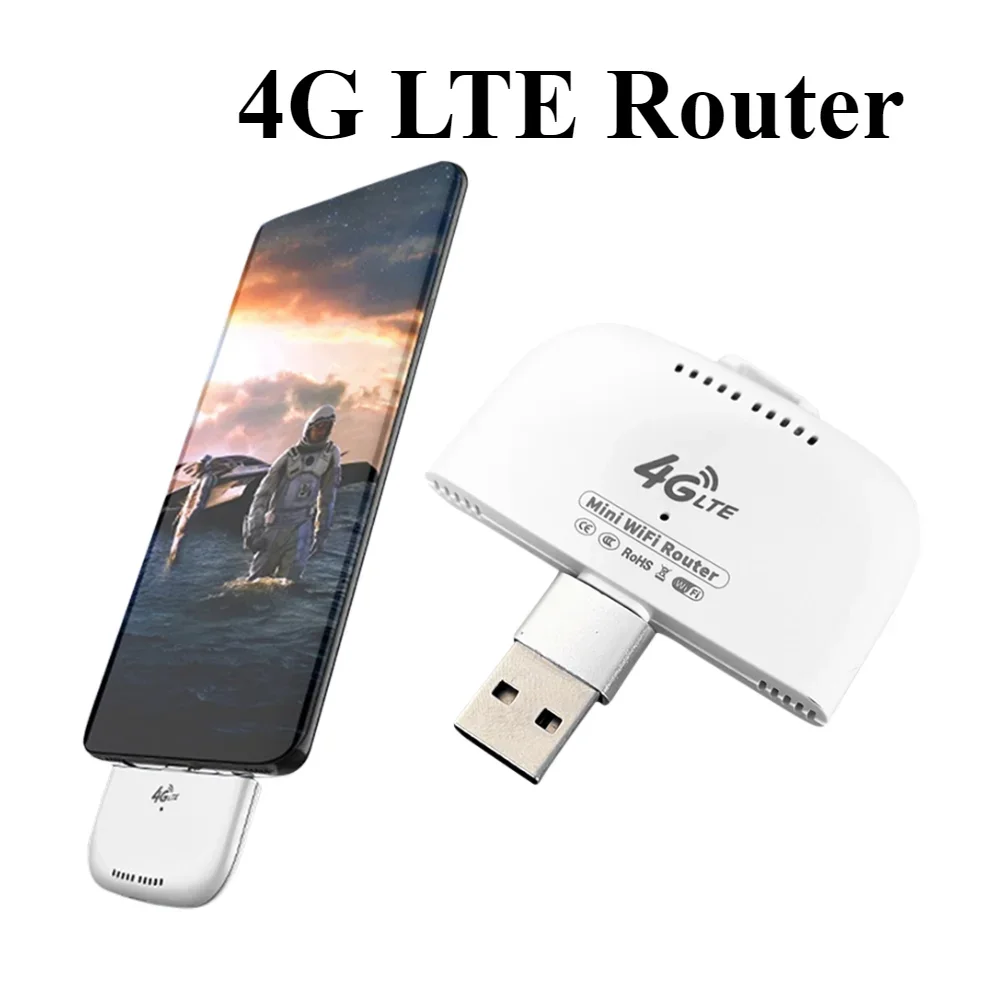 Portable 4G LTE WiFi Modem with USB Adapter High Speed 4G Router Wireless Mini Router for RV Travel Vacation Camping Remote Area