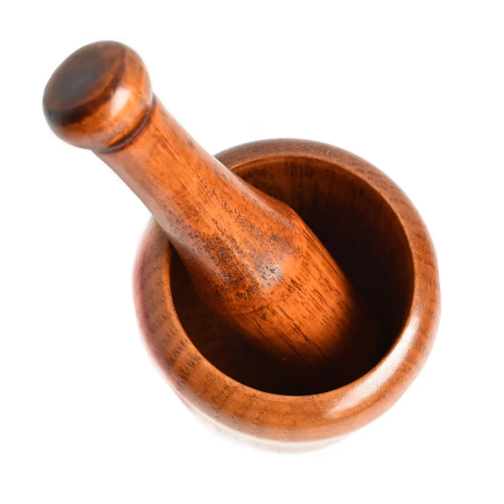 

Wooden Garlic Crusher Mortar Pestle Set Kitchen Grinding Bowl For Spices Herbs Easy Clean Ergonomic Design Kitchen