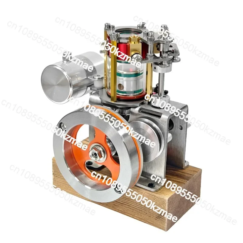 16CC Vertical Engine Model, Transparent Cylinder Metal Single Cylinder Four‑Stroke Water‑Cooled Heat Dissipation Engine Toy