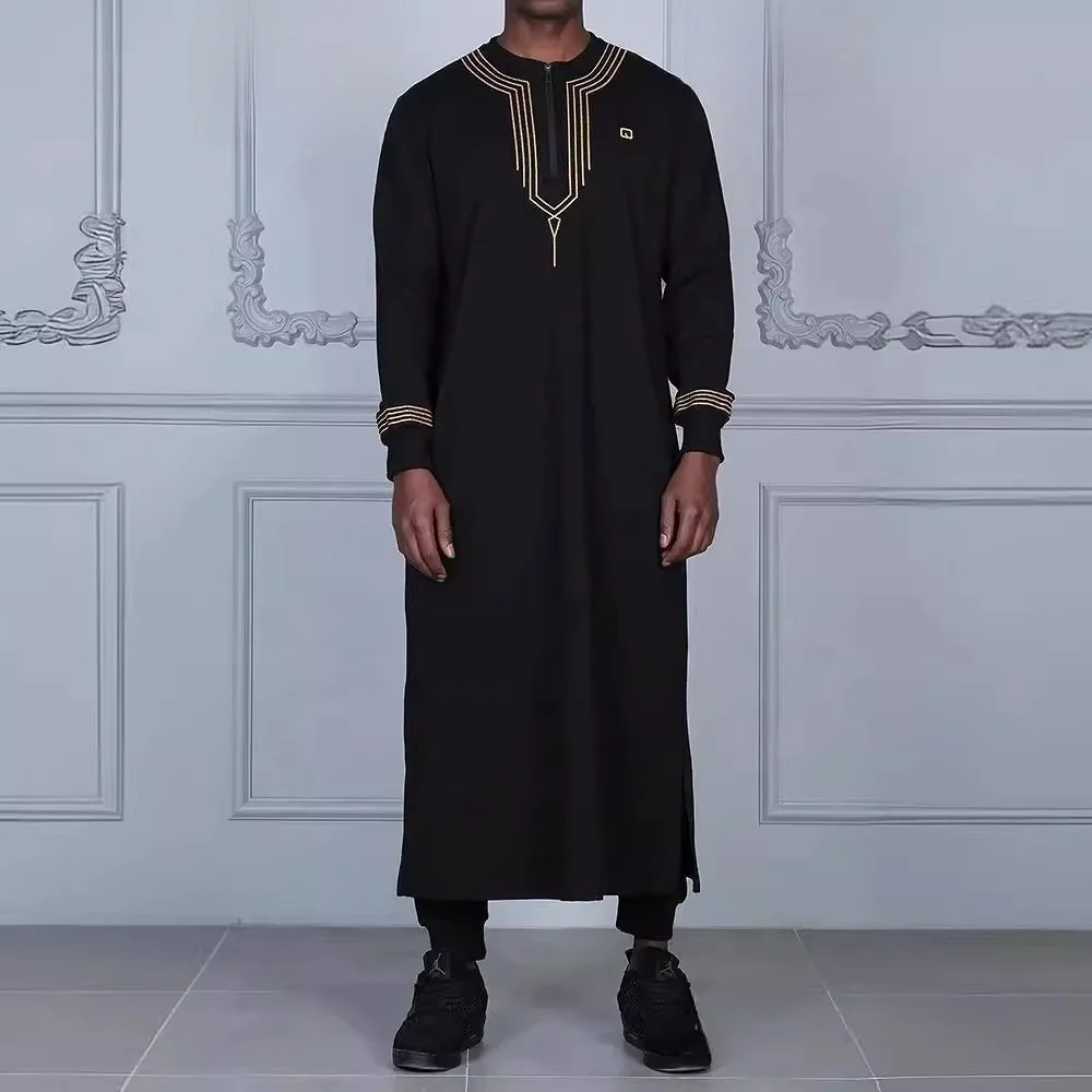 رداء طويل مطرز عربي للرجال ملابس عرقية عبر الحدود كاجوال Sle 00% مادة أخرى مناسبة في منتصف العمر