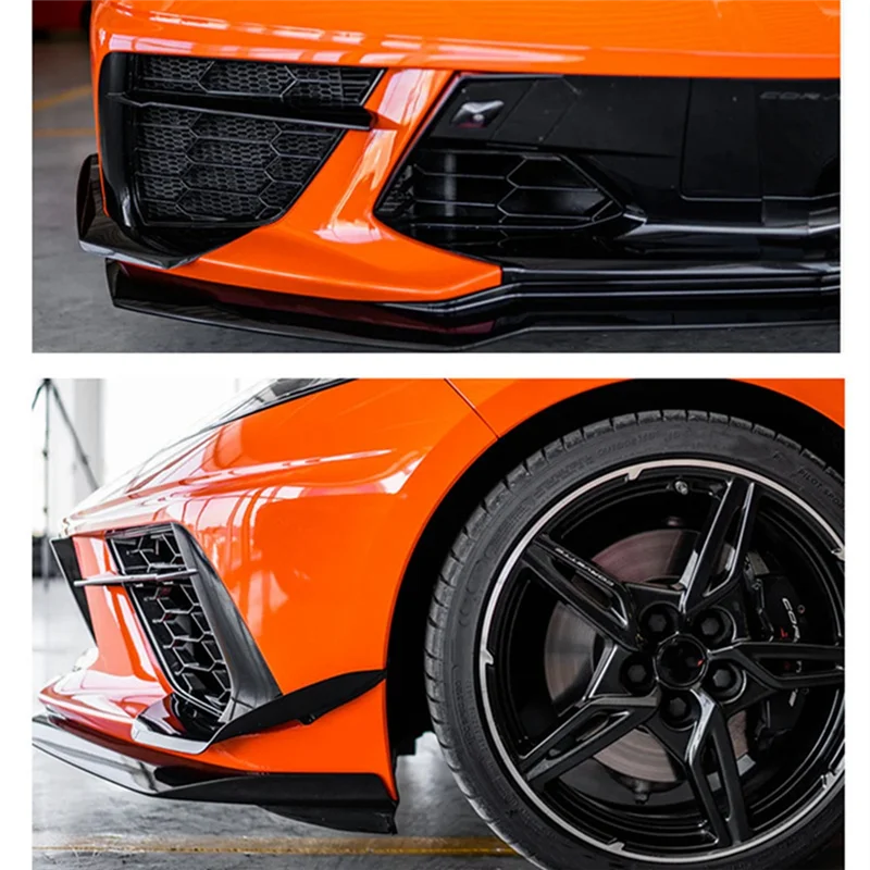 

Front Side Canard Cover For Corvette C8 Stingray Z51 2020-2024 Side Bumper Air Vent Fins Trim
