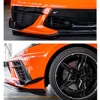 Front Side Canard Cover For Corvette C8 Stingray Z51 2020-2024 Side Bumper Air Vent Fins Trim
