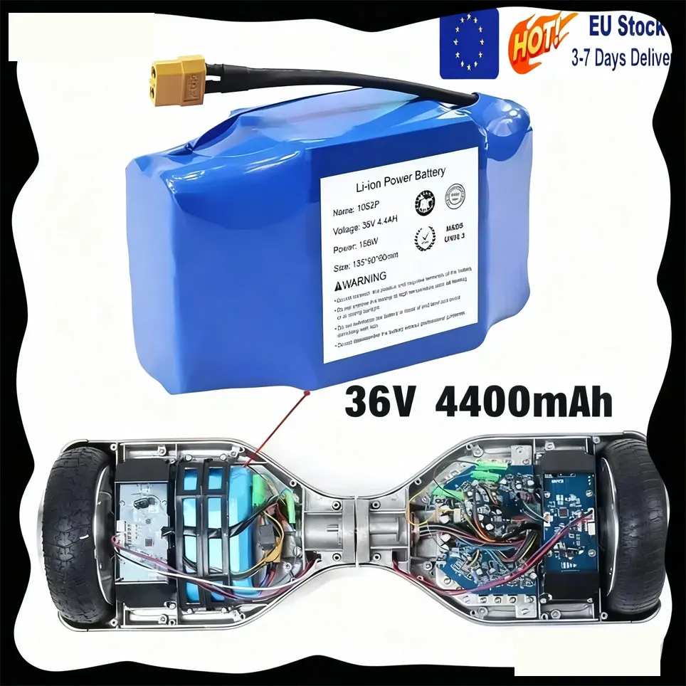 Batterie au lithium rechargeable SU Original 36V 4,4Ah 10S2P 4400mAh 18650 pour trottinette électrique auto-équilibrante et hoverboard