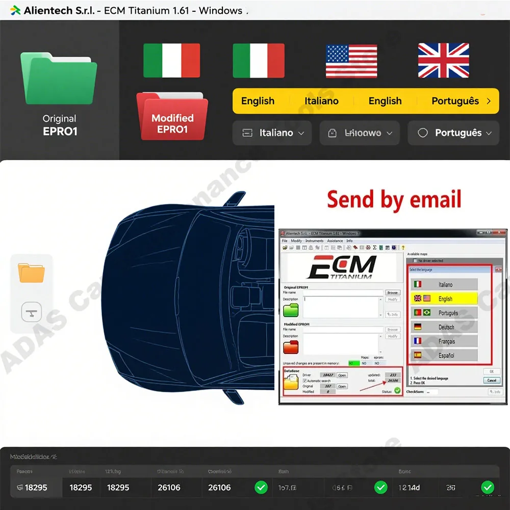 

Latest ECM TITANIUM 1.61 obd2 scanner Car Maintenance Tools With 26000+Driver ECM 18259+Drivers for ecu tool Support windows 10