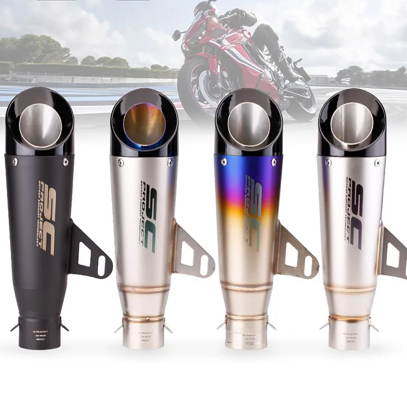 

Motorcycle Exhaust SC Muffler Pipe Silencer Z250 Z300 Z400 ZX10 MT0709 R25 R3 R6 For Kawasaki Ninja Honda Yamaha /2-Layer 51mm