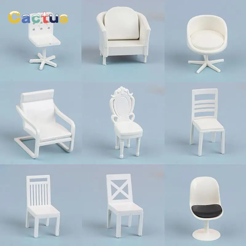 1:20 Dollhouse Miniature Furniture Chair Sofa Stool Model Furniture Accessories For Doll House Decor Kids Pretend Play Toys