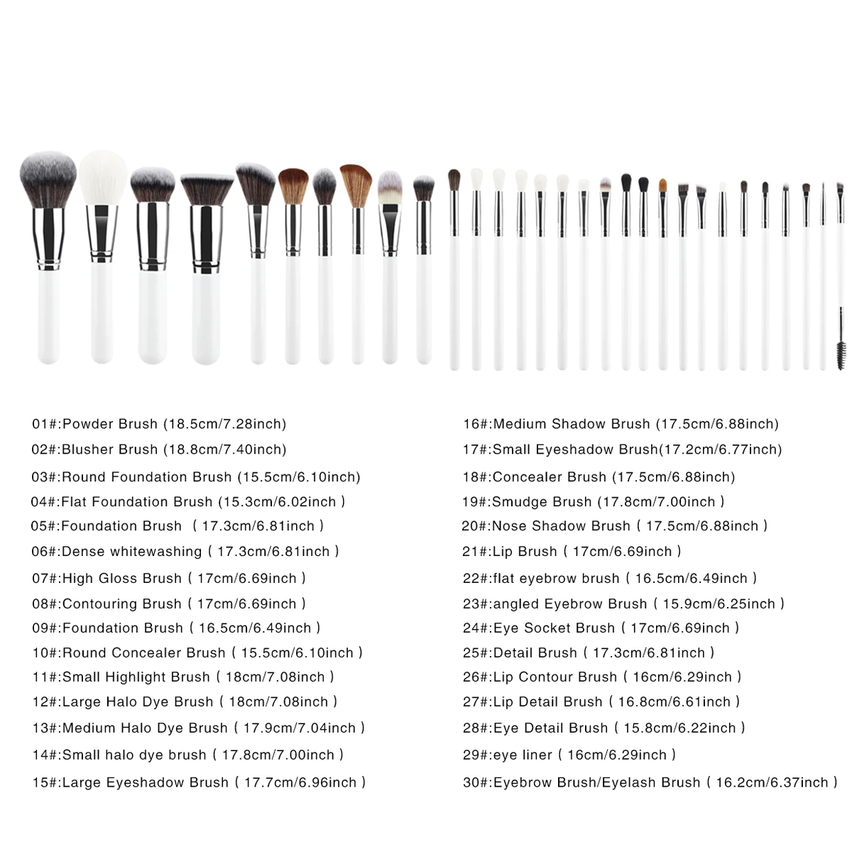 30pcs Professional Makeup Brushes Set Cosmetic Beauty Tools Foundation Eyeshadow Concealer Blend Brushes Fluffy Bristle Powder