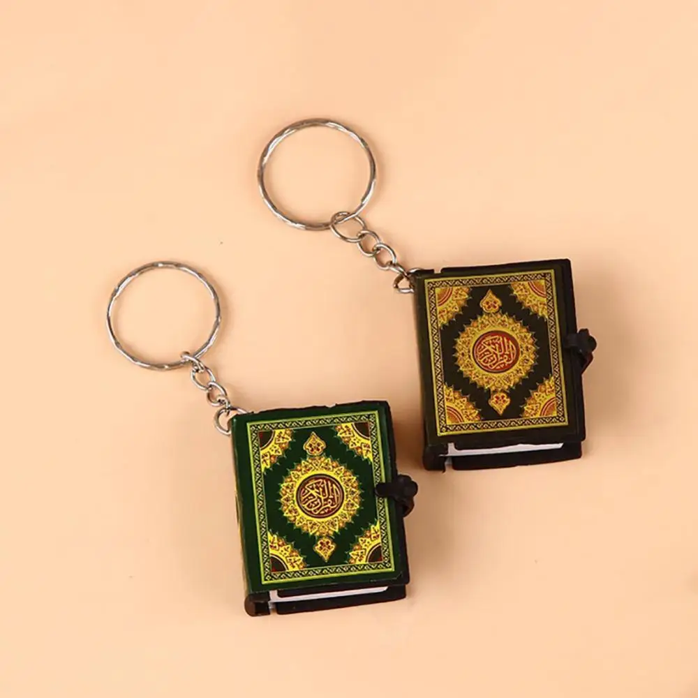 Real Paper Can Read Mini Arabic Pendant Keychain Muslim Jewelry Decoration Cute Key Pendant Bag Car Hanging Keychain Gifts