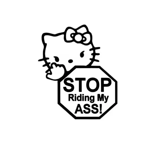 Sanrio Stop Riding Bilklistermärken Hello Kitty Tecknad Fönsterdekoration Påminnelse Karosseri Klistermärken Riv Klistermärken Utan att Lämna Lim 8 best sales Hello Kitty bilklistermärke - №2
